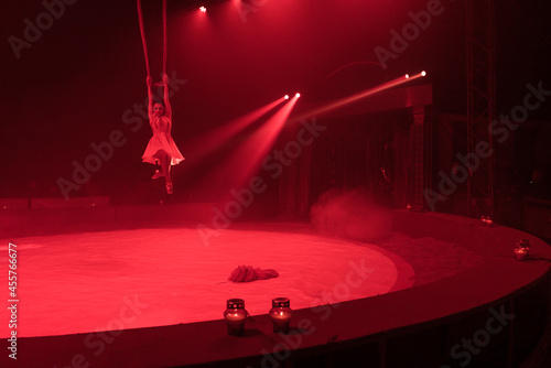 Flying Circus Gymnast In Lights

 photo