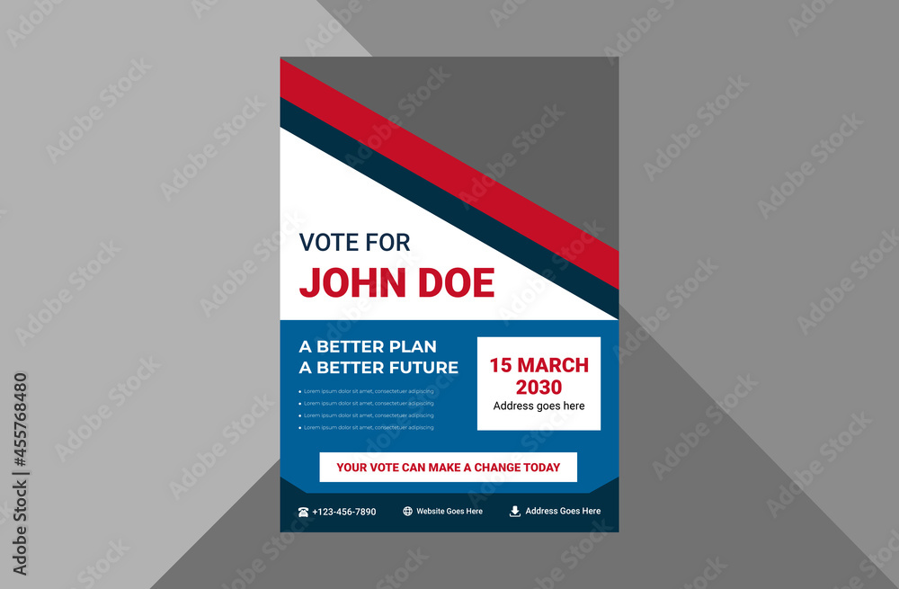 election flyer design template. vote now election poster leaflet design ...