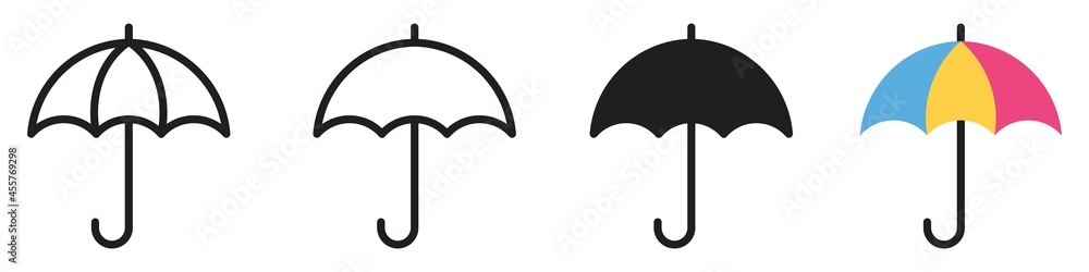 Umbrella icon set. Vector illustration - obrazy, fototapety, plakaty 