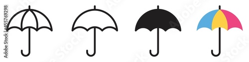 Umbrella icon set. Vector illustration photo
