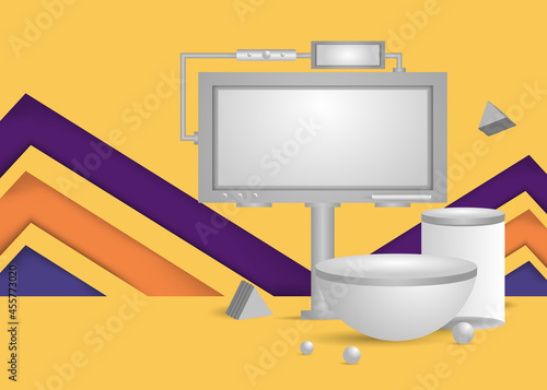 Podium pedestal background vector concept