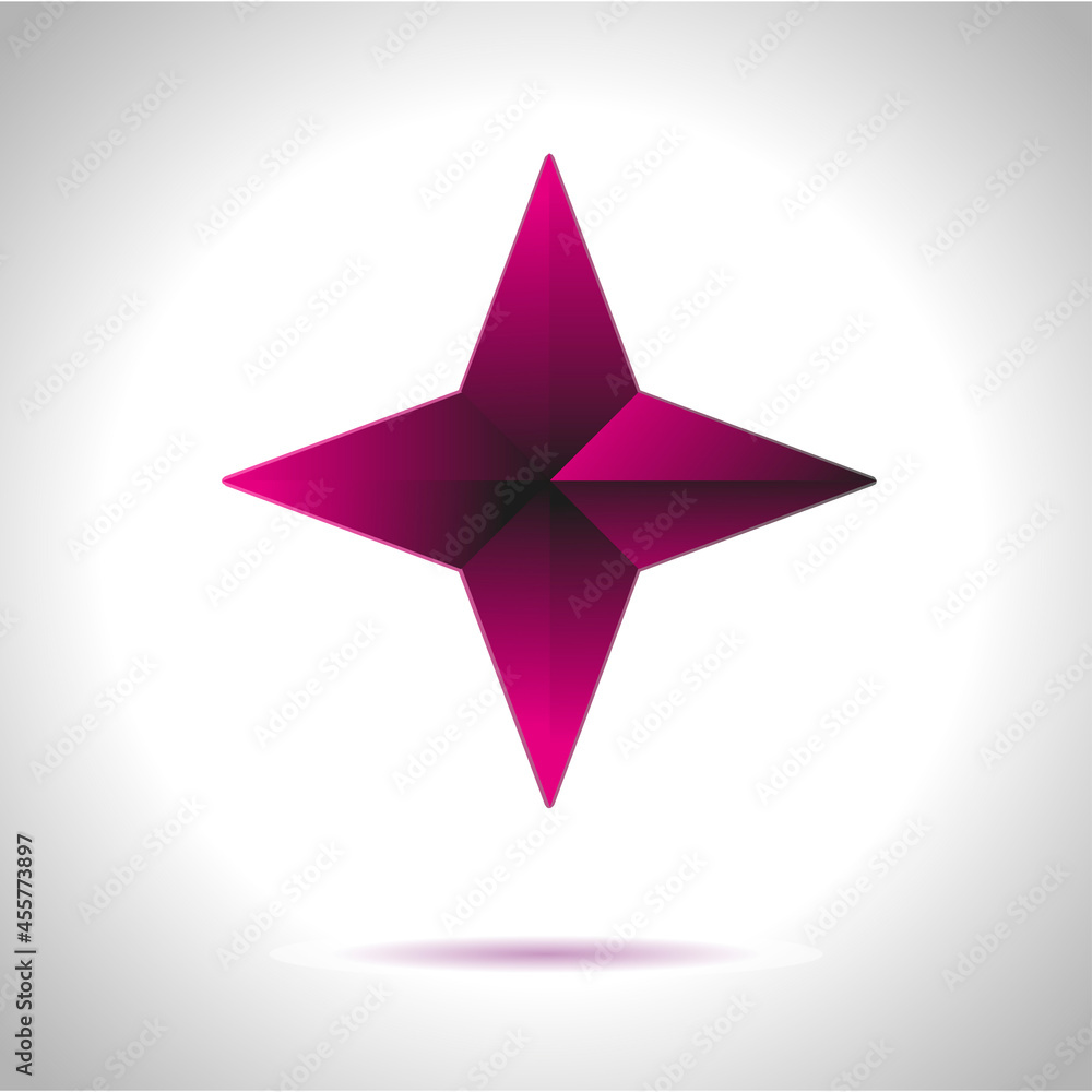 Shiny Gold Star. Christmas Illustration for design on white background Shiny Gold Star. Christmas Illustration for design on white background