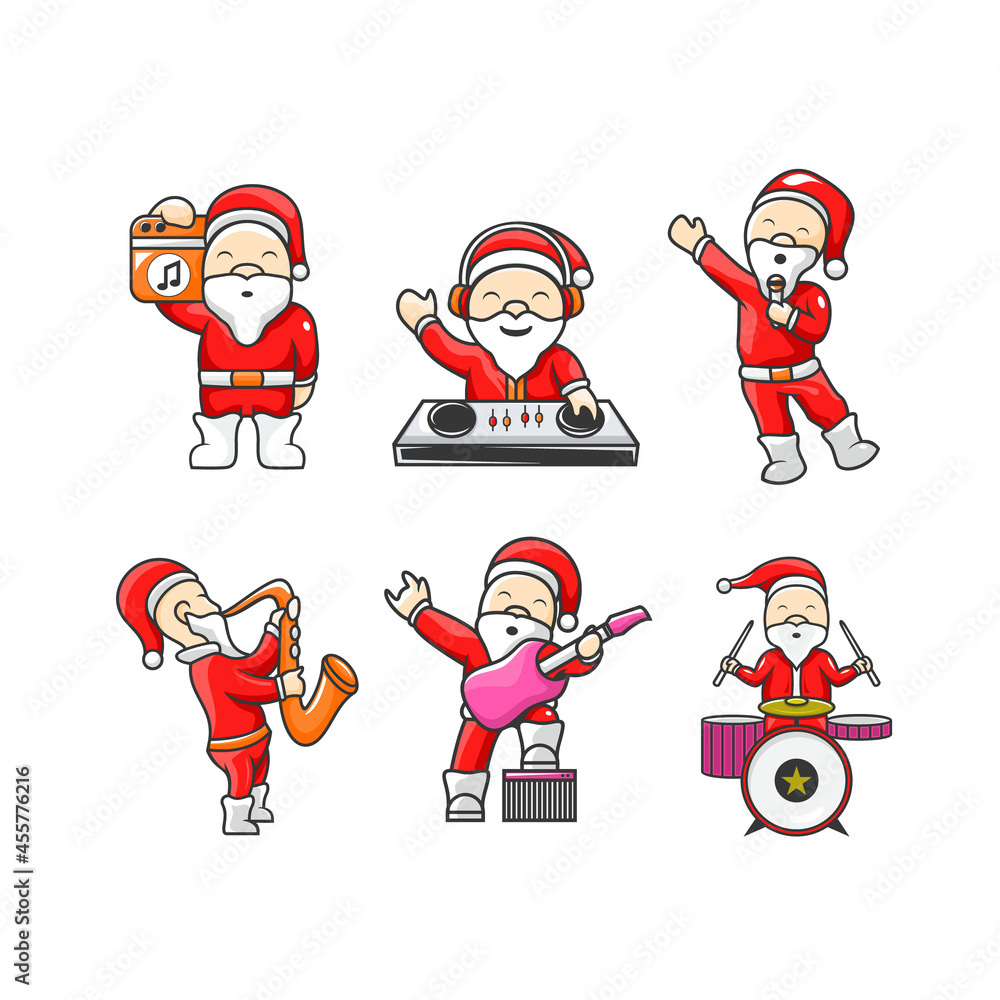 Character christmas with music concept design Character christmas with music concept design