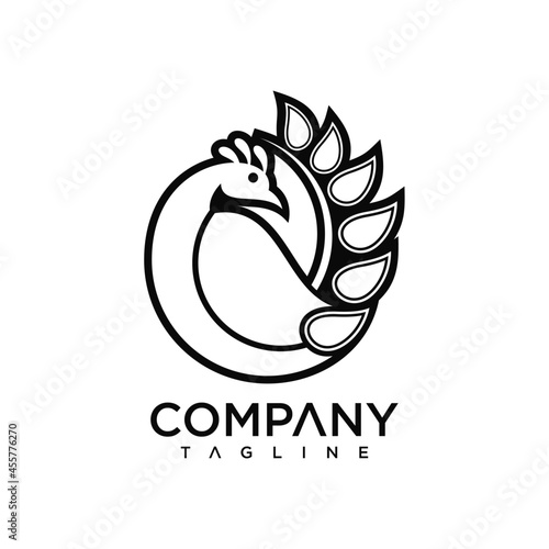 Animal peacock with line style design