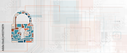 Cybersecurity and information or network protection. Future technology web services for business and internet project