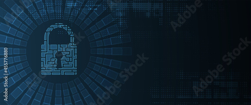 Cybersecurity and information or network protection. Future technology web services for business and internet project