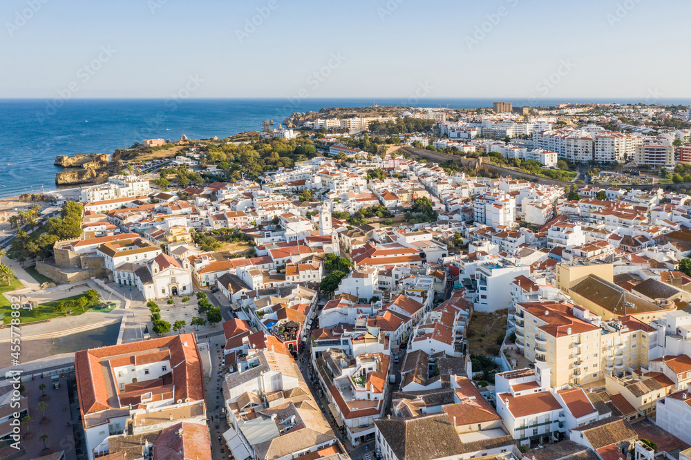 Aerial view of Lagos town, Portugal Aerial view of Lagos town, Portugal