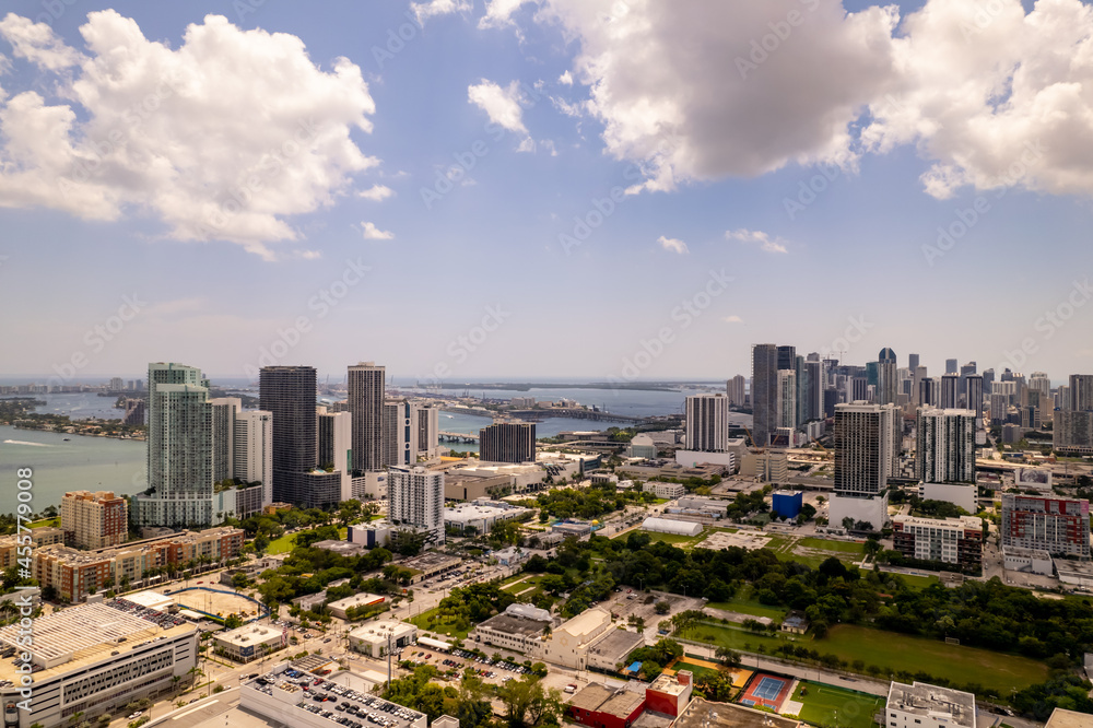 Fototapeta premium Aerial photo Miami FL USA city landscape