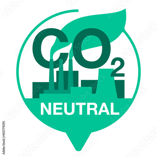CO2 neutral sticker in pin form with factory