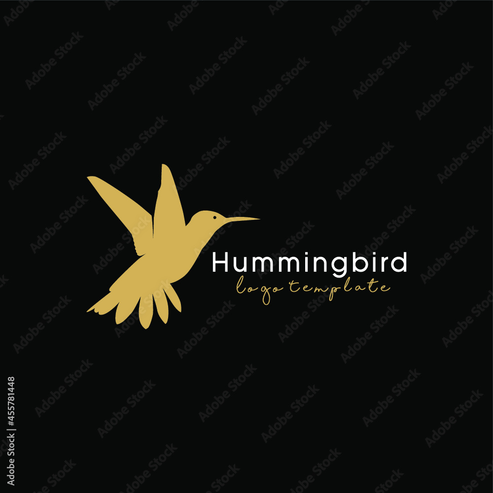 Hummingbird gold logo vector image Hummingbird gold logo vector image