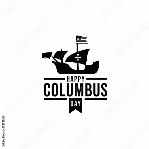 Ship  Columbus Logo design  Black Free day logo design.