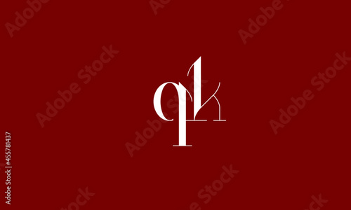 Alphabet letters Initials Monogram logo QK, KQ, Q and K photo