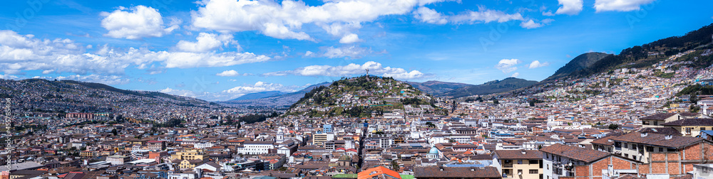 Quito, Ecuador. Panoramic View from Basílica Church.