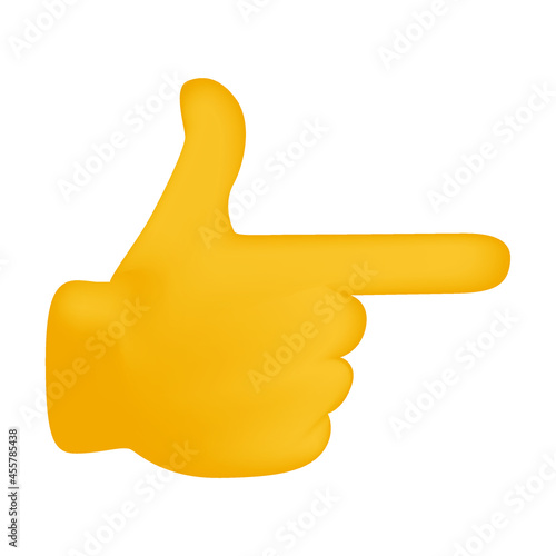 Back Hand Index Right Emoji Icon Illustration Sign. Human Gesture Gun Vector Symbol Emoticon Design Vector Clip Art.