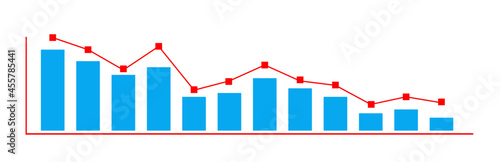 twelve-month annual economic analysis chart.monthly growth and contraction diagram. Economic data analysis concept. Vector design EPS 10.