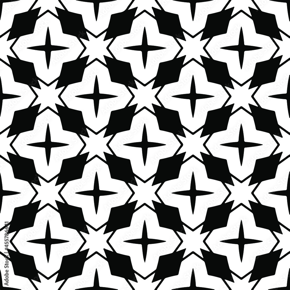 floral seamless pattern background.Geometric ornament for wallpapers and backgrounds. Black  pattern.
