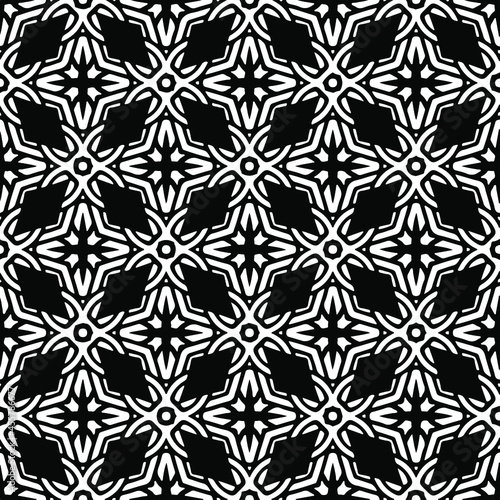 floral seamless pattern background.Geometric ornament for wallpapers and backgrounds. Black pattern. 