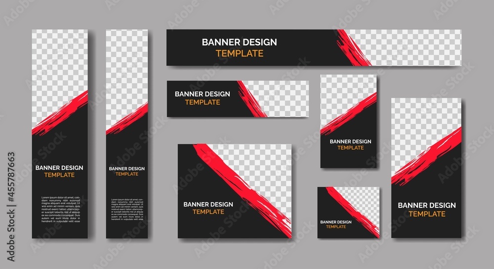 Set of modern web banners template design in standard sizes. ad banner ...