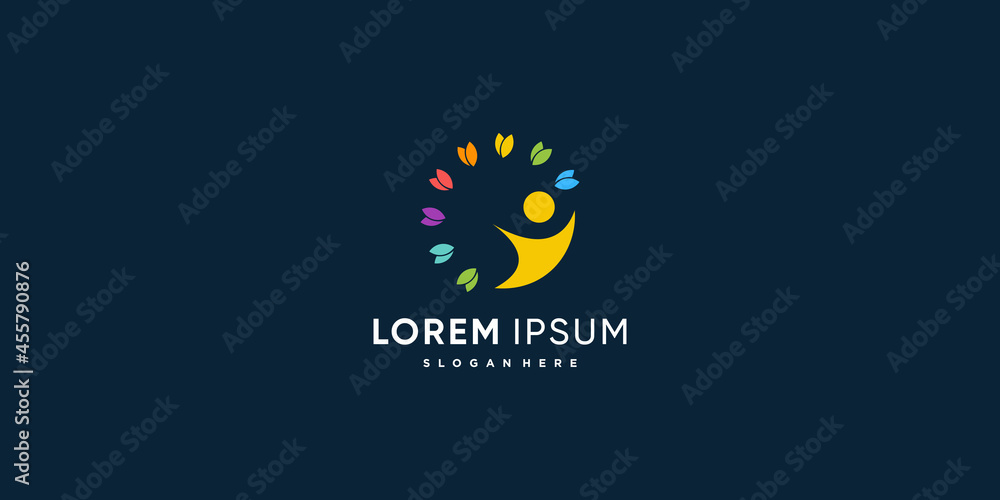 People logo with reach the dream concept Premium Vector part 2
