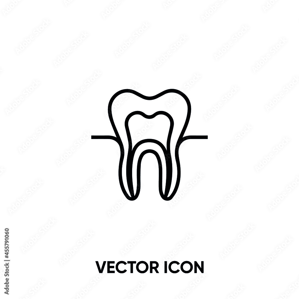 Tooth vector icon. Modern, simple flat vector illustration for website or mobile app.Teeth,dent,dental and dentist symbol, logo illustration. Pixel perfect vector graphics	