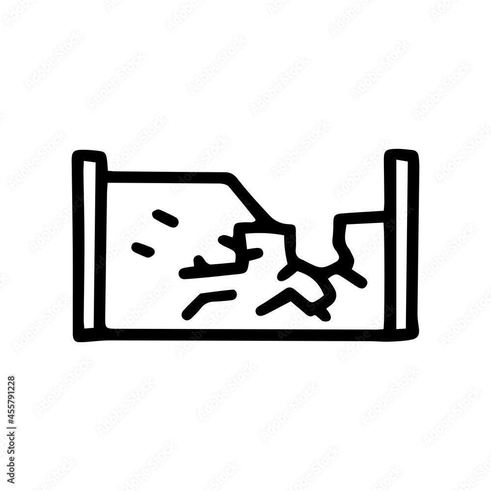 broken fence black line vector doodle simple icon broken fence black line vector doodle simple icon