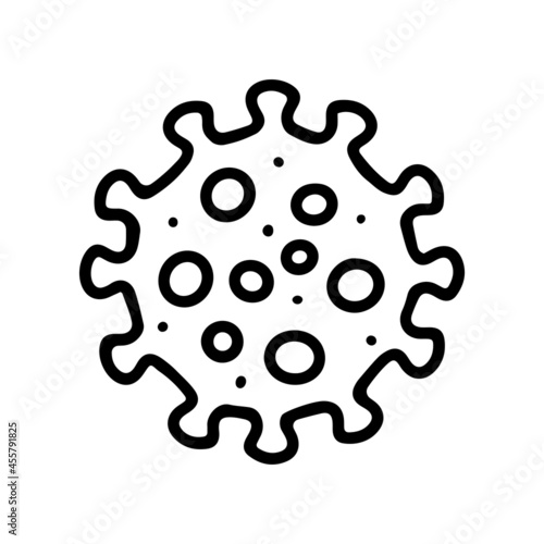 influenza virus black line vector doodle icon