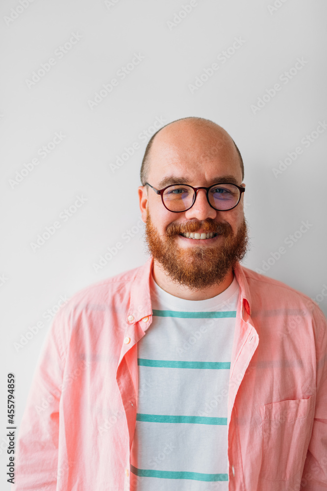 Handsome Bald Man with Glasses Handsome Bald Man with Glasses