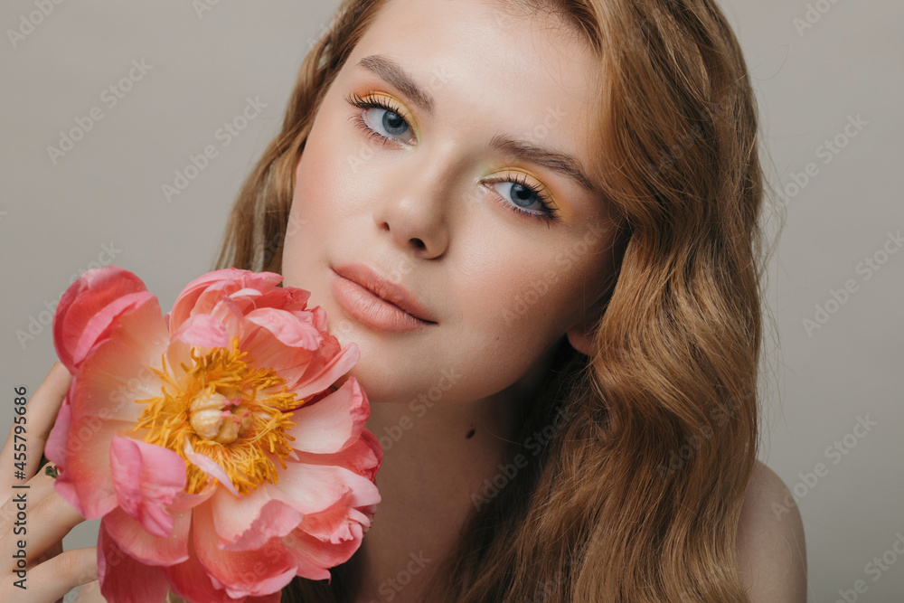 Blond model with flower Blond model with flower