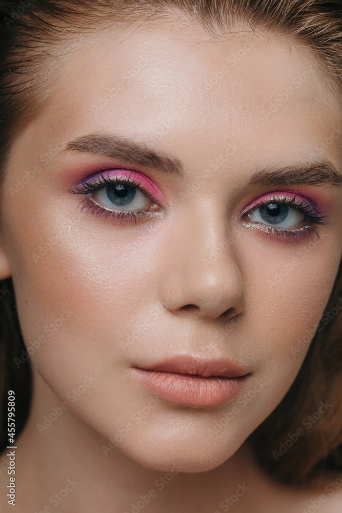Closeup portrait with pretty make up Closeup portrait with pretty make up