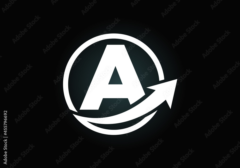 Initial A monogram alphabet symbol design incorporated with the arrow. Financial or success logo concept. Font emblem. Logo for business and company identity Initial A monogram alphabet symbol design incorporated with the arrow. Financial or success logo concept. Font emblem. Logo for business and company identity