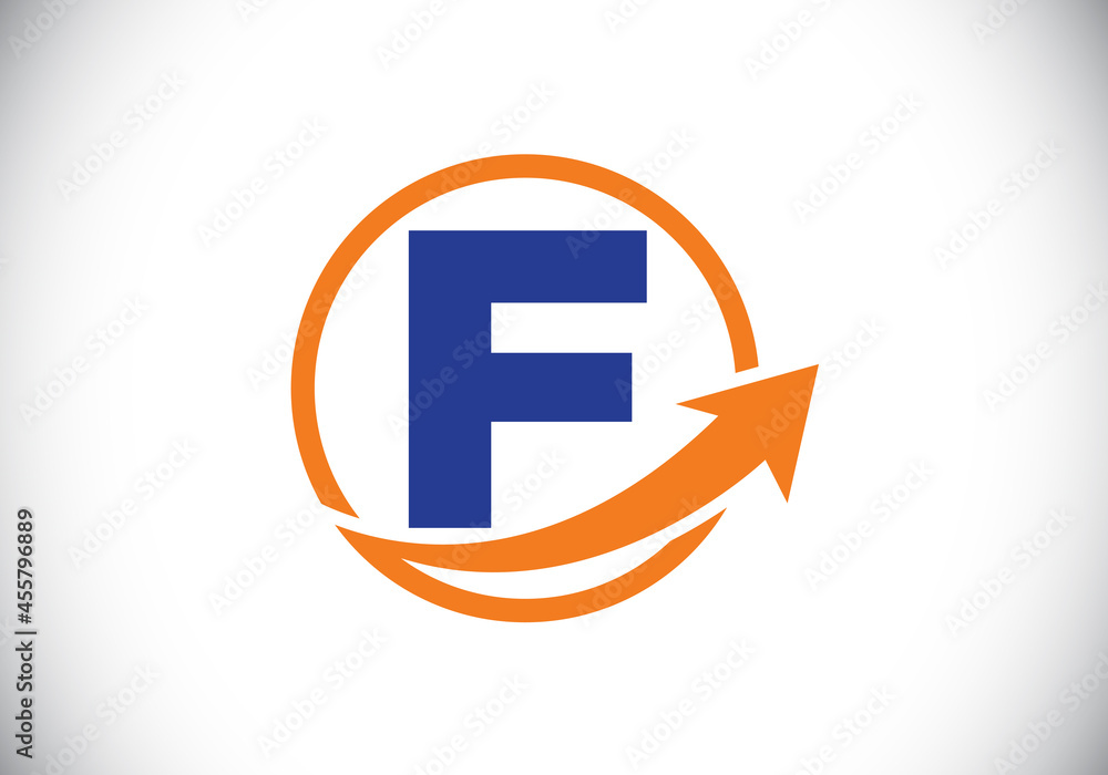 Initial F monogram alphabet symbol design incorporated with the arrow. Financial or success logo concept. Font emblem. Logo for business and company identity Initial F monogram alphabet symbol design incorporated with the arrow. Financial or success logo concept. Font emblem. Logo for business and company identity