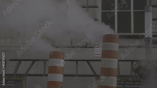 NYC Steam pipes Close-up 120FPS slow motion