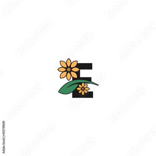 a letter with flowers icon logo design vector photo