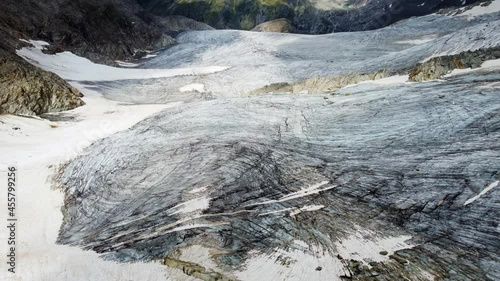 Overview of a large glacier in the alps