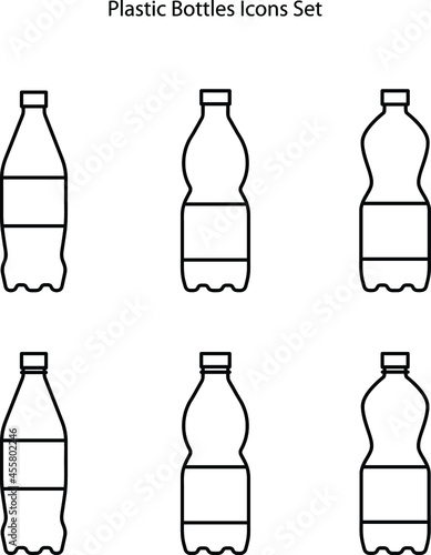 plastic bottle icons set isolated on white background. plastic bottle icon trendy and modern plastic bottle symbol for logo, web, app, UI. plastic bottle icon simple sign.