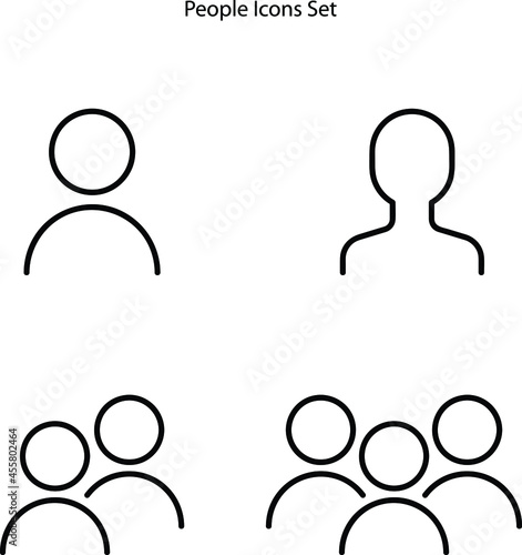 business people icons set isolated on white background. business people icon thin line outline linear business people symbol for logo, web, app, UI. 