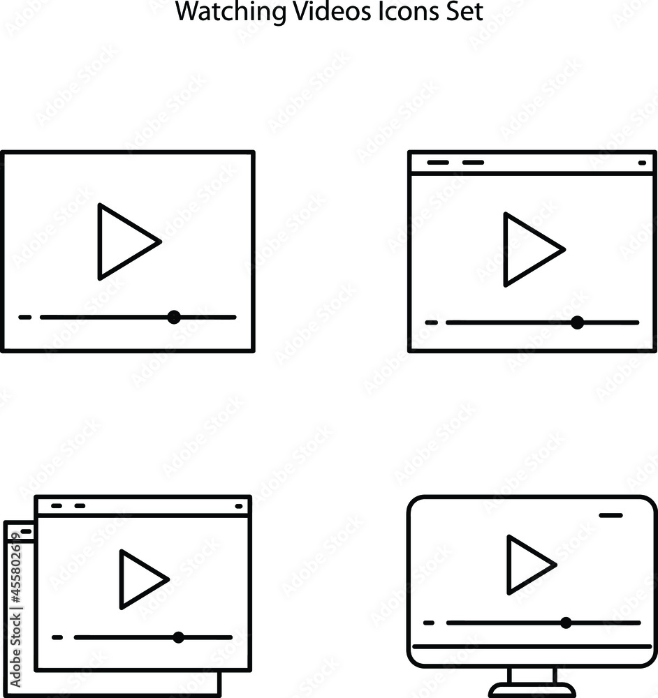 Watching a video icon isolated on white background. Watching a video icon trendy and modern Watching a video symbol for logo, web, app, UI. Watching a video icon isolated on white background. Watching a video icon trendy and modern Watching a video symbol for logo, web, app, UI.