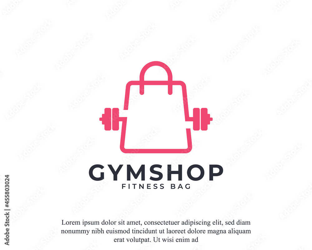 Fitness Sale Icon, Gym Shop Logo Design Vector Template Element
