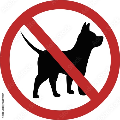 Vector illustration of signpost forbidden dogs and pets