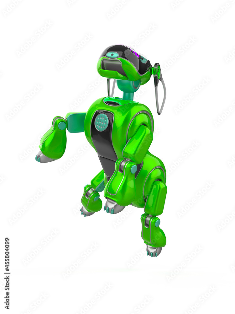 cyber dog cartoon is jumping cyber dog cartoon is jumping