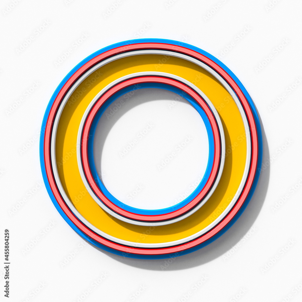 Slab serif colorful outlined font with shadows Letter O 3D Slab serif colorful outlined font with shadows Letter O 3D