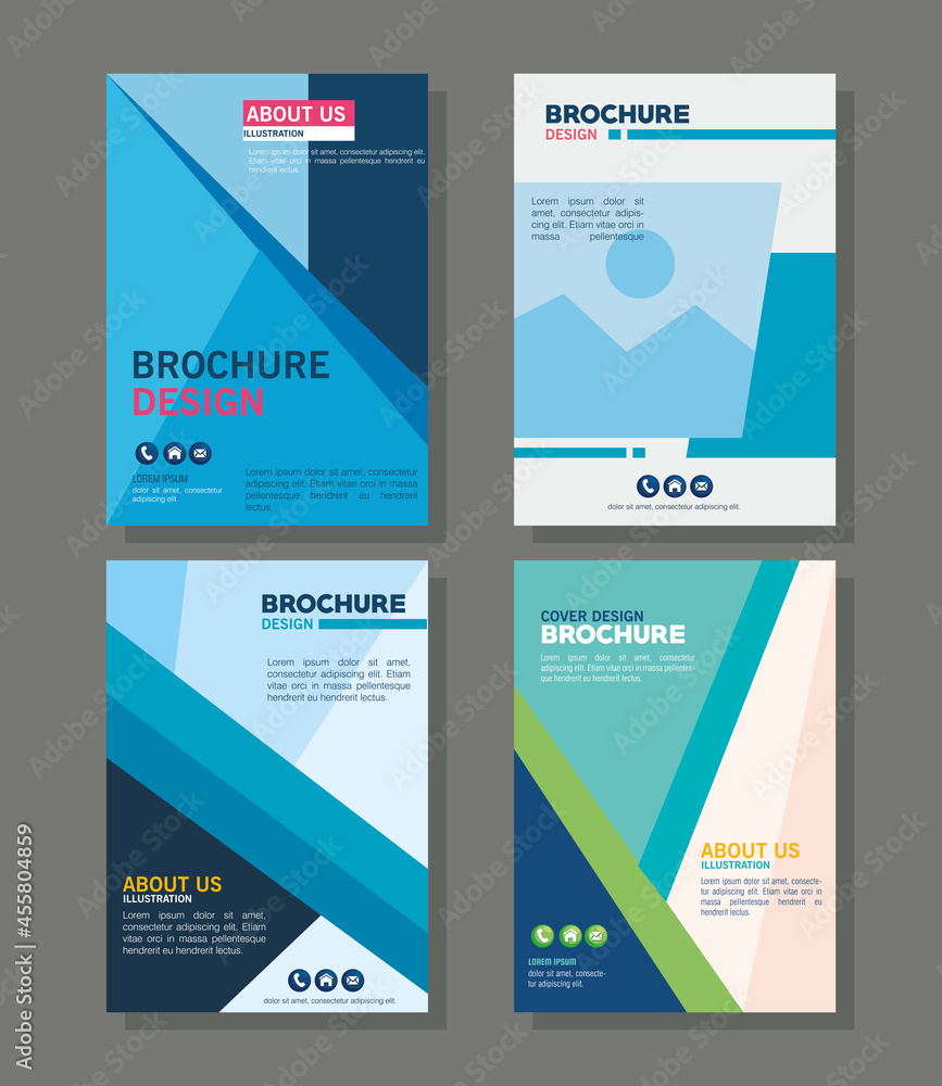 brochure templates icon set