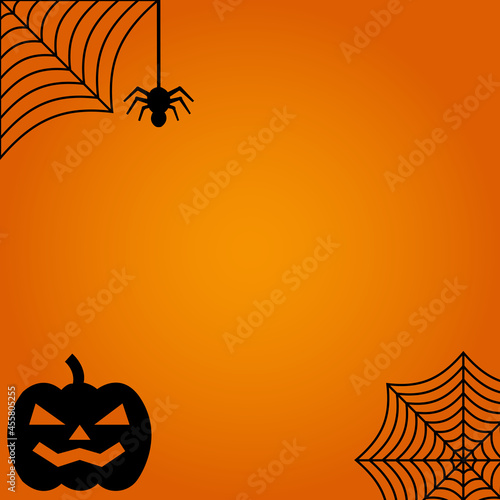 halloween with orange background clean to put your text. photo