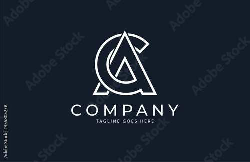 Initial AC Monogram Logo. letter C A with monoline design logo inspiration. vector illustration