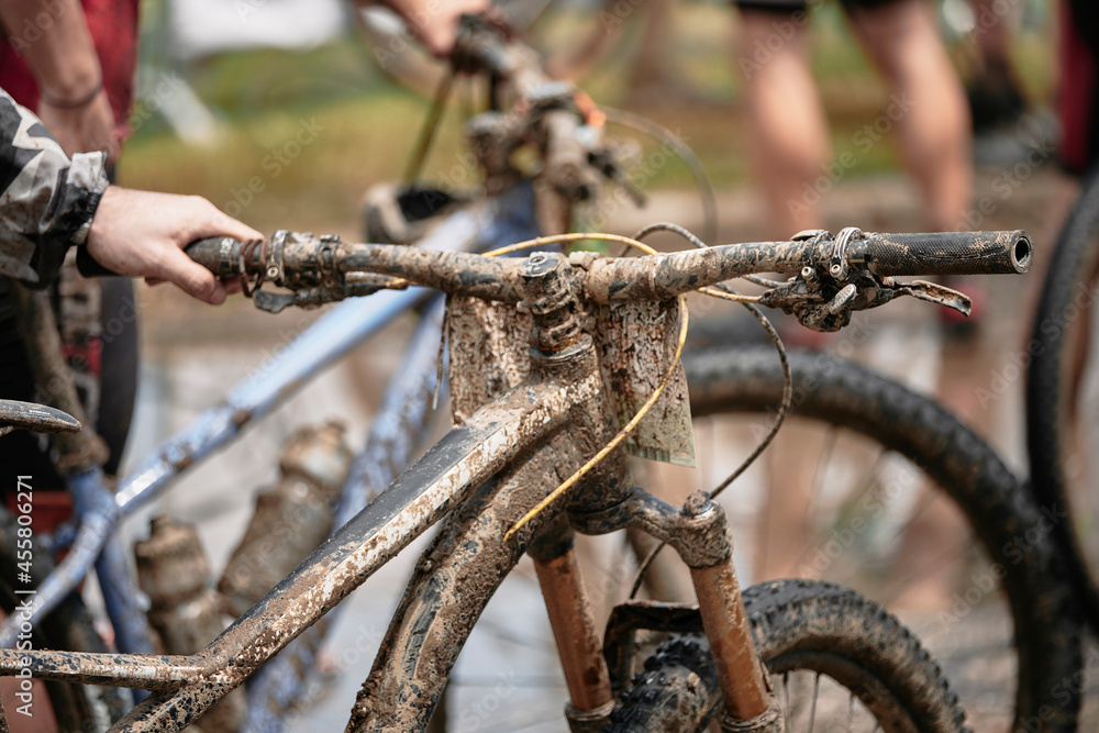 Mountain bike after riding in bad weather Mountain bike after riding in bad weather