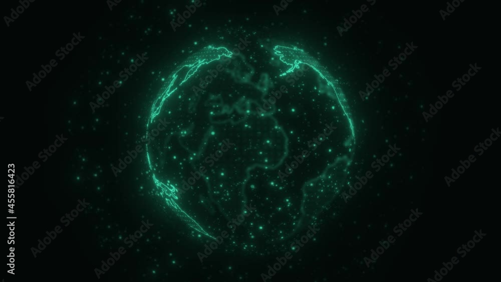 Blue planet Earth globe particles animation Blue planet Earth globe particles animation