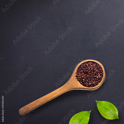 Raw black quinoa seeds - Chenopodium quinoa