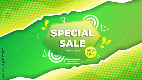 Gradient Special Sale Green Background Template