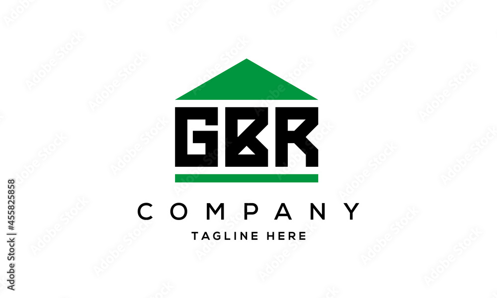 GBR three letter house for real estate logo design GBR three letter house for real estate logo design