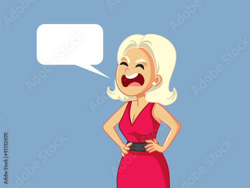 Angry Young Woman Yelling Vector Cartoon Illustration 